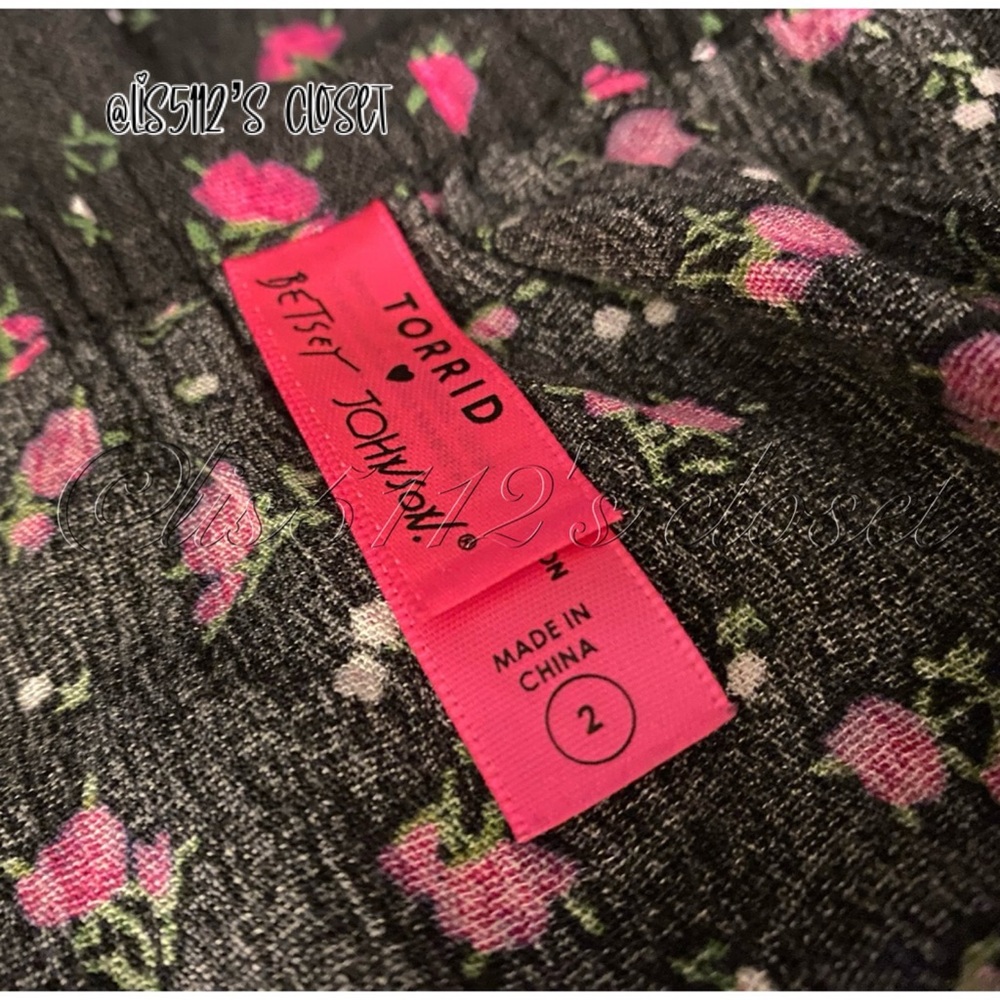 Torrid x Betsey Johnson Rosebud Roses Floral Gauze Romper 2X 18 20 - Picture 8 of 15